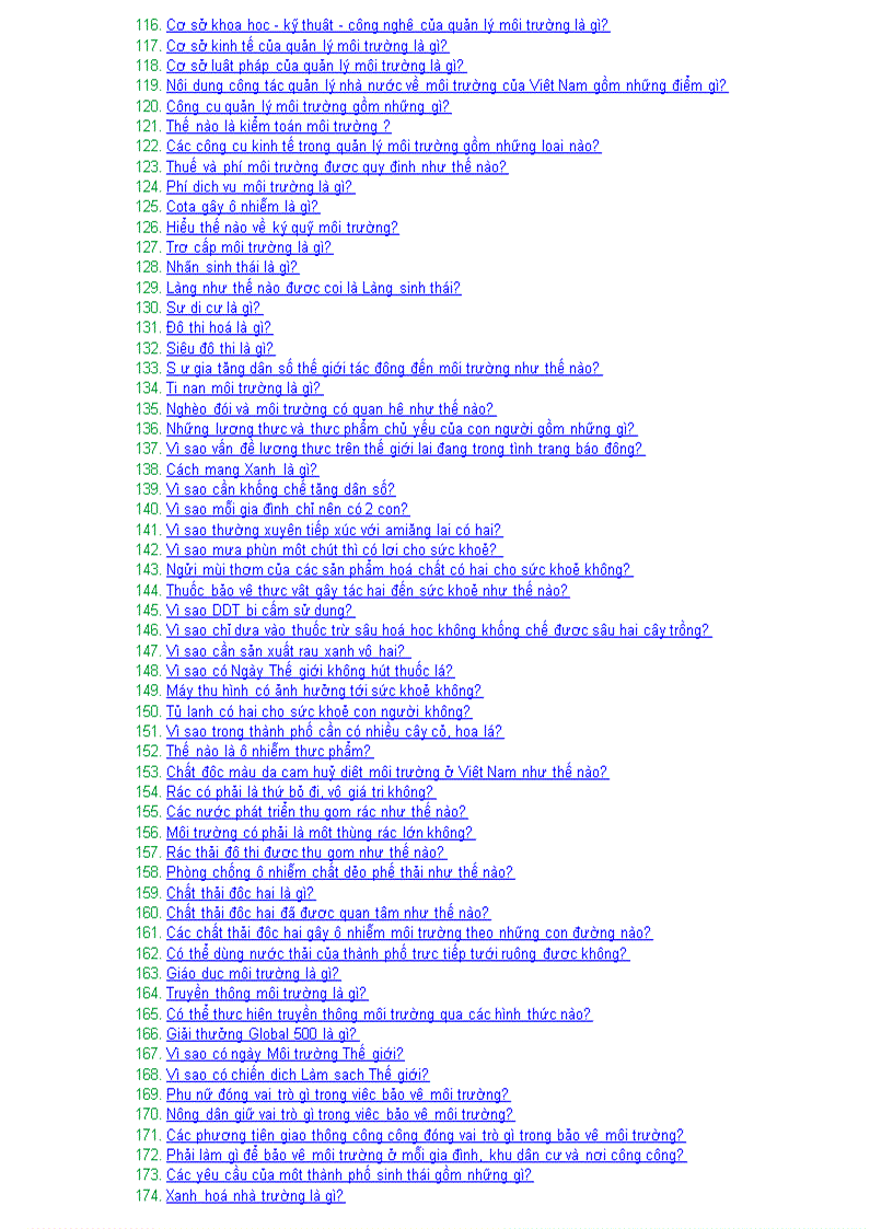 image for page 200 câu hỏi về môi trường