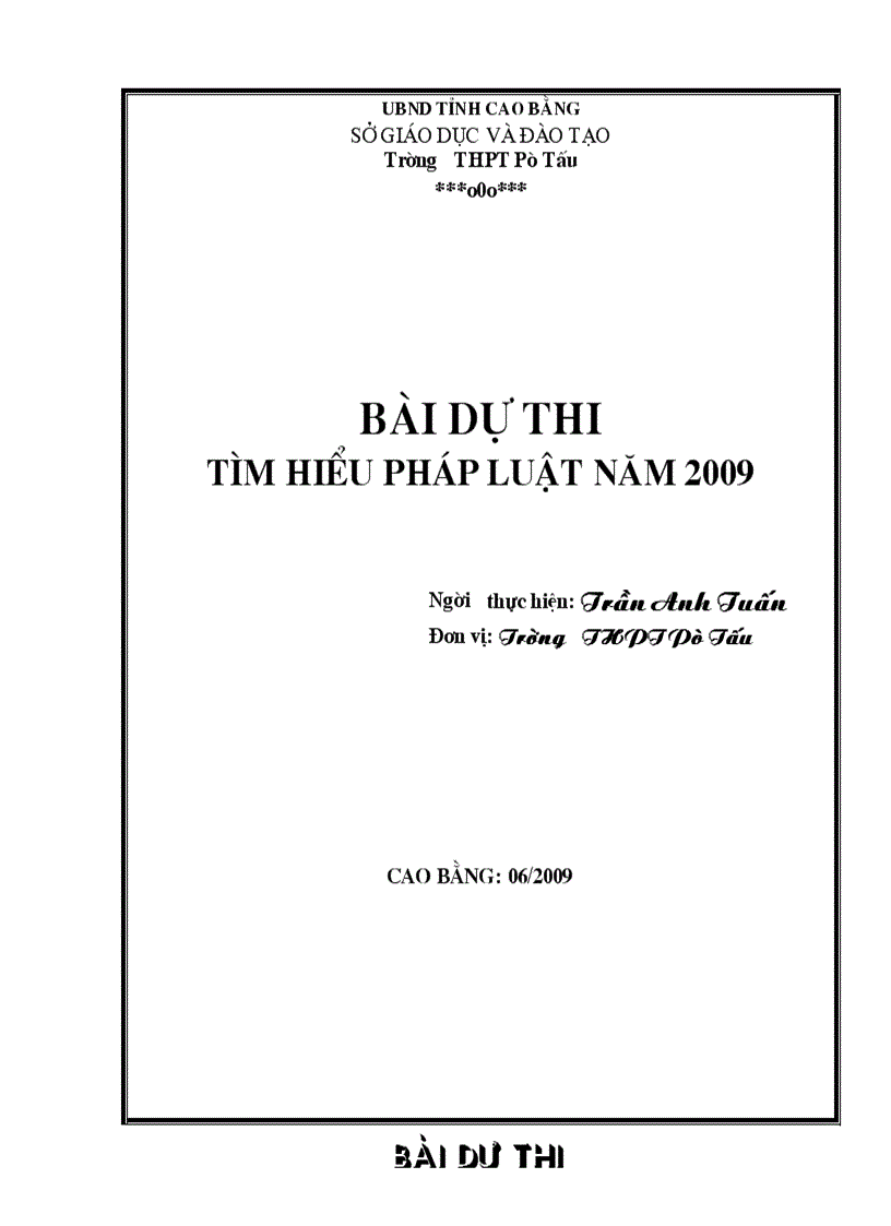 image for page Bài dự thi tìm hiểu pháp luật
