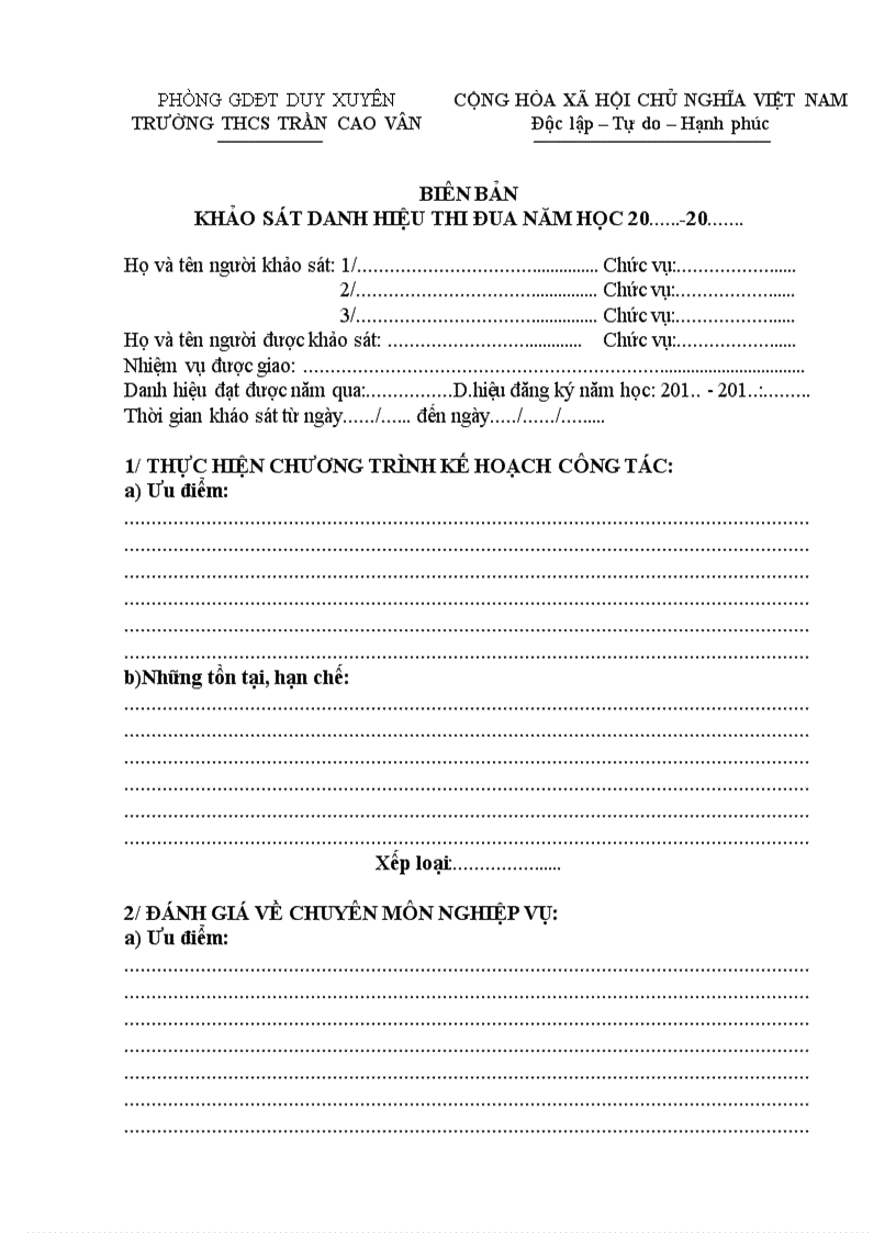 image for page Biểu mẫu khảo sát TĐ anh Bàn xen lại thử