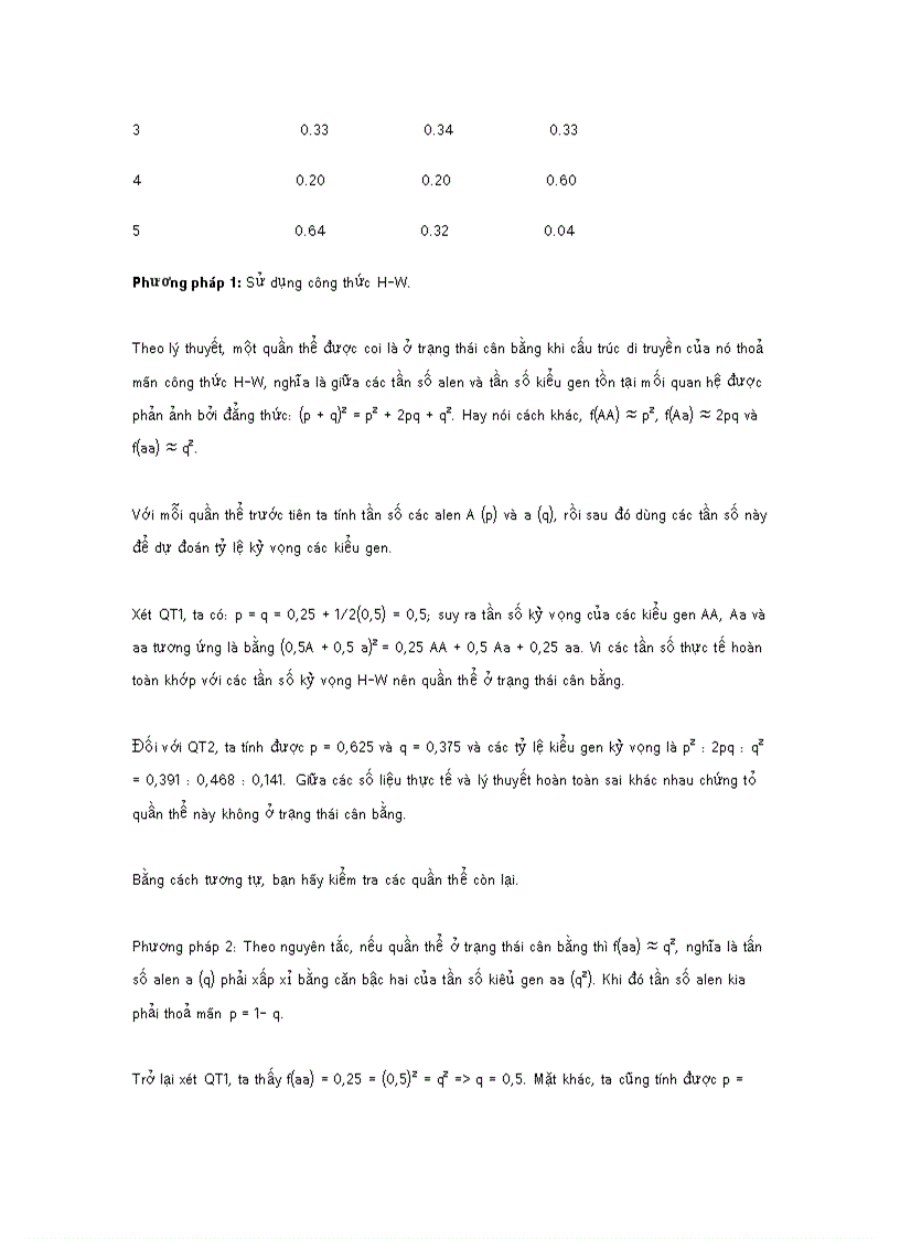 image for page Các dạng bài tập về di truyền quần thể