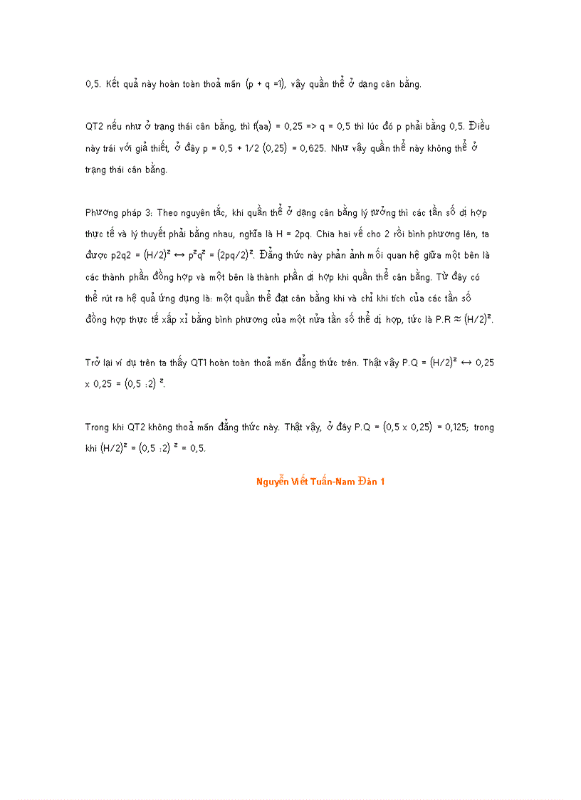 image for page Các dạng bài tập về di truyền quần thể