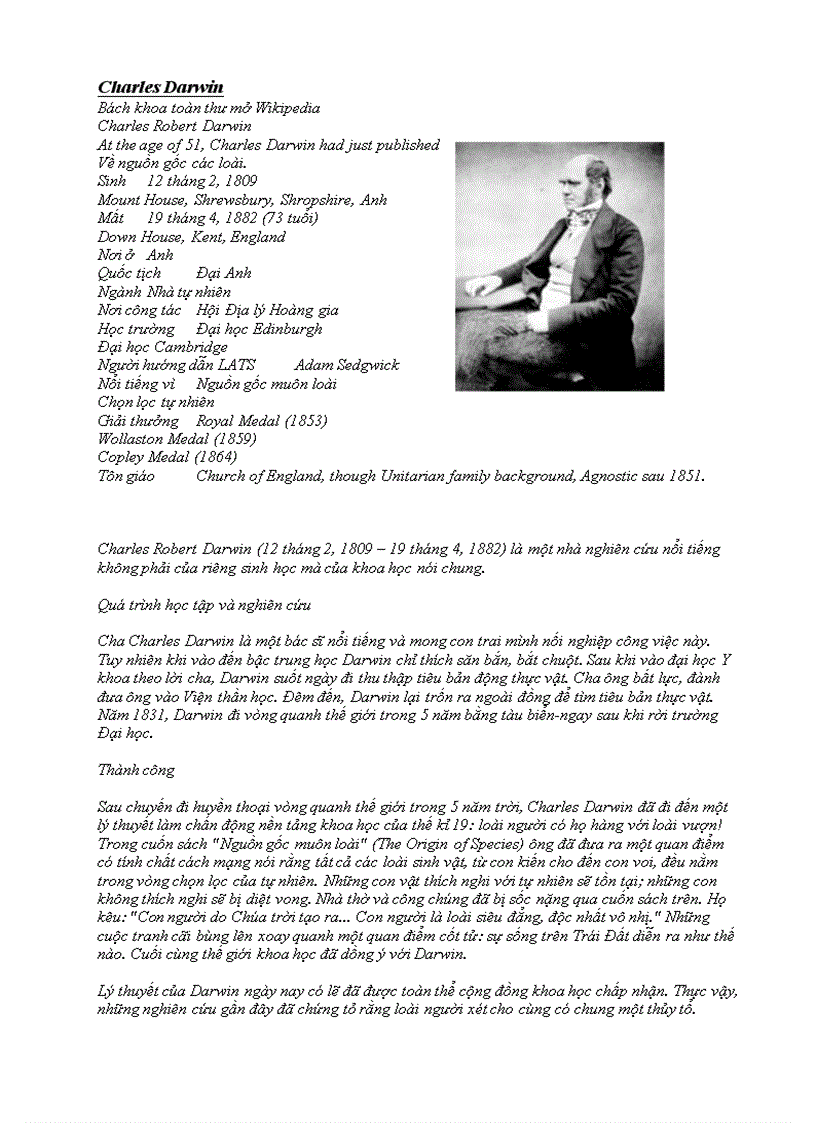 image for page Charles Darwin