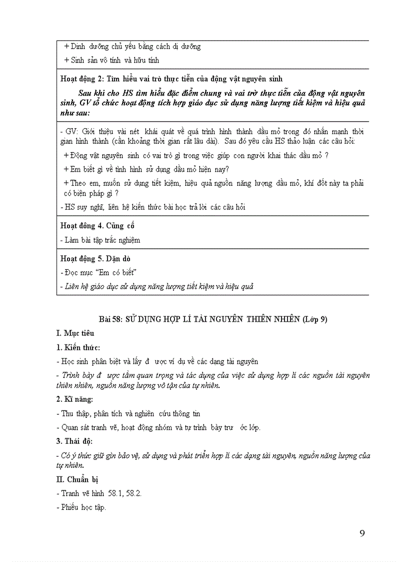 image for page Địa chỉ tích hợp GDSDNLTK HQ qua môn Sinh học THCS