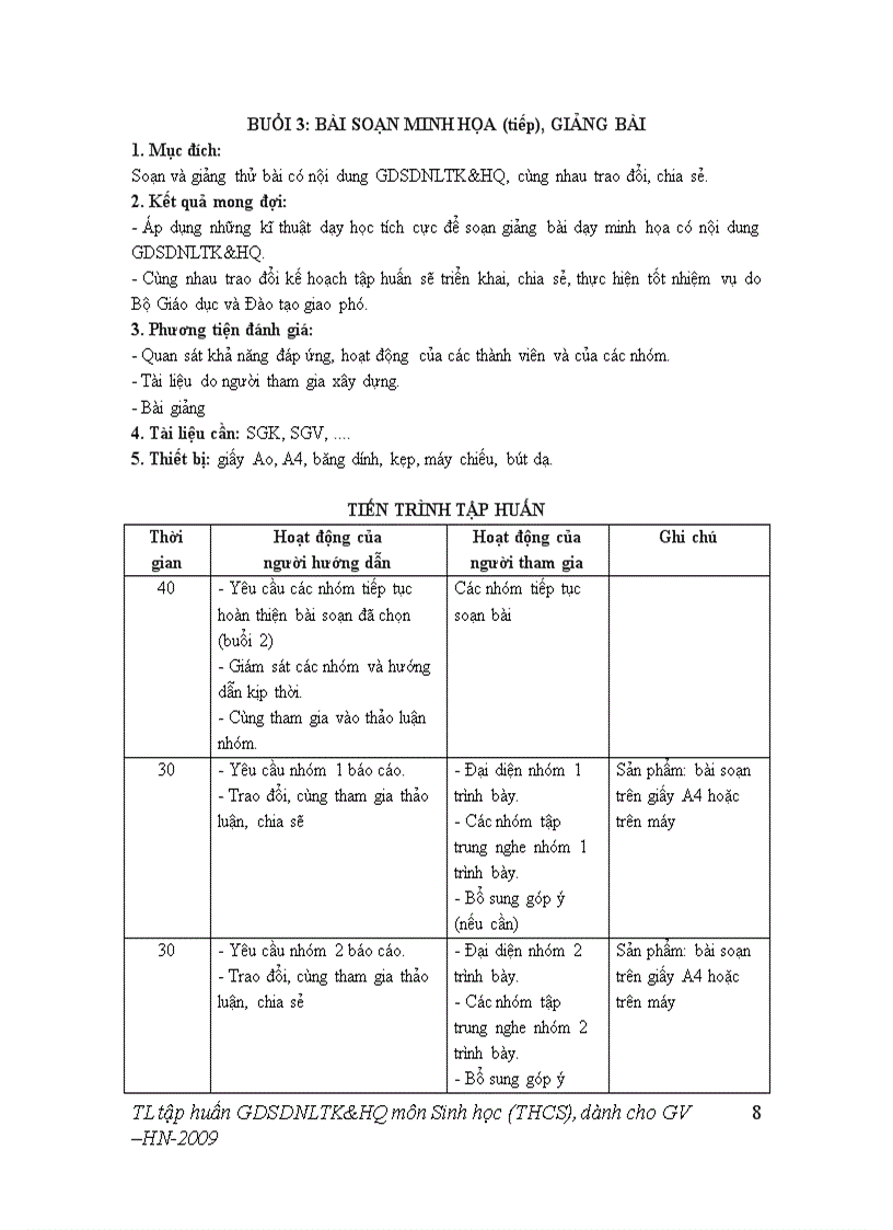 image for page GDSDNLTK HQ thông qua môn Sinh học ở trường THCS