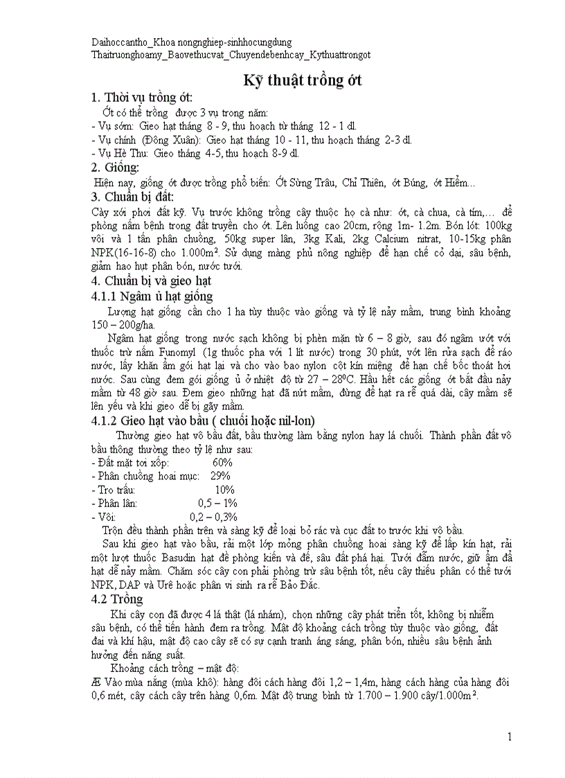 image for page Kỹ Thuật Trồng Ớt