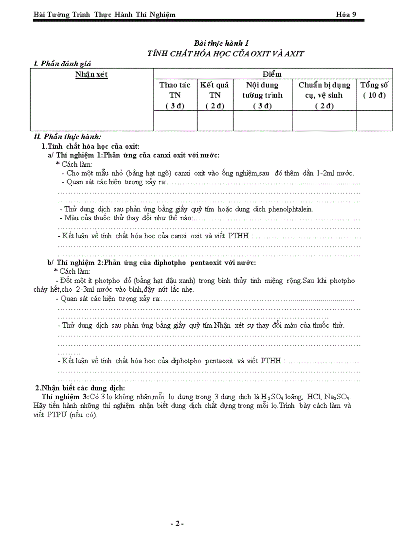 image for page Mâu bài tường trình hóa9