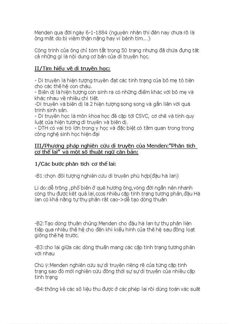 image for page Menđen và Di truyền học