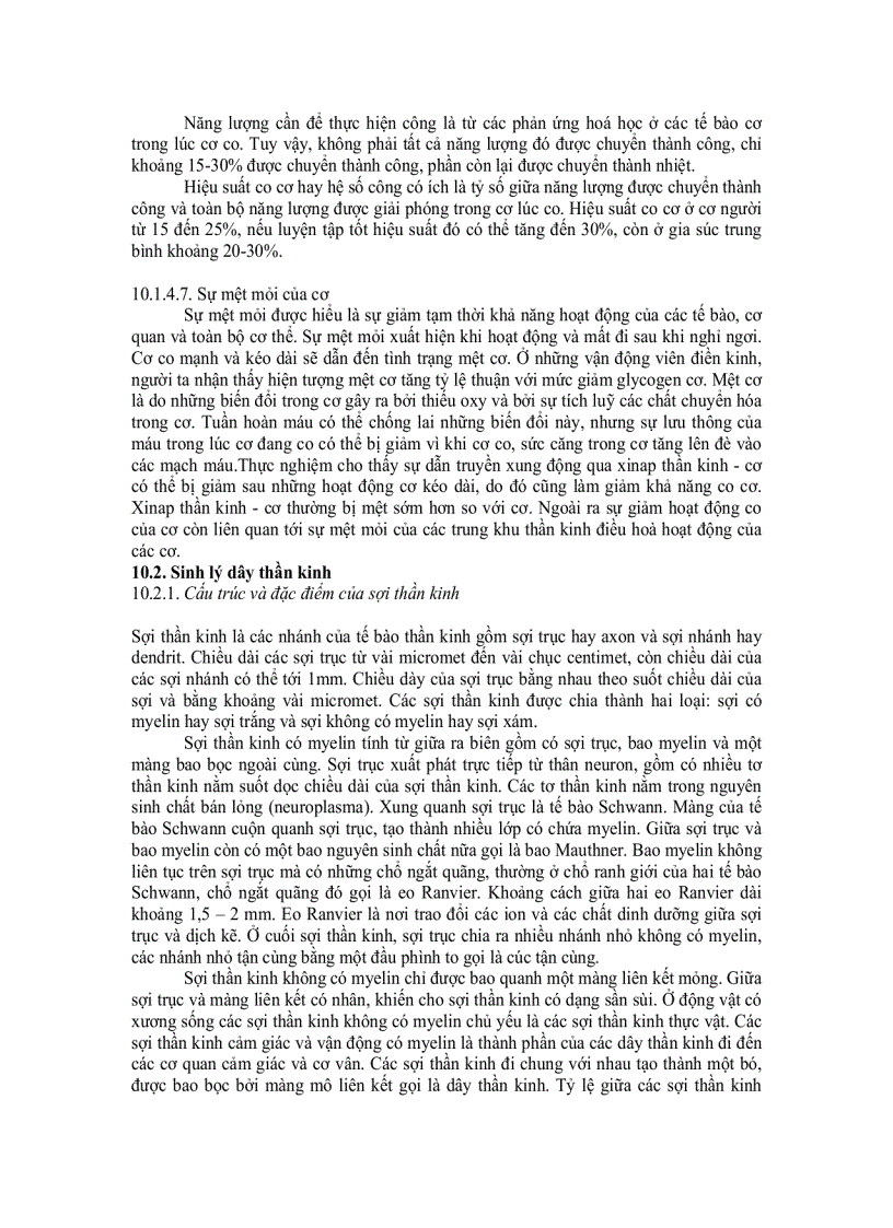 image for page Sinh lí cơ và dây thần kinh