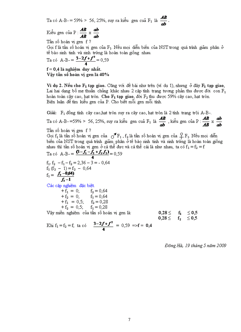 image for page Tần số hoán vị gen