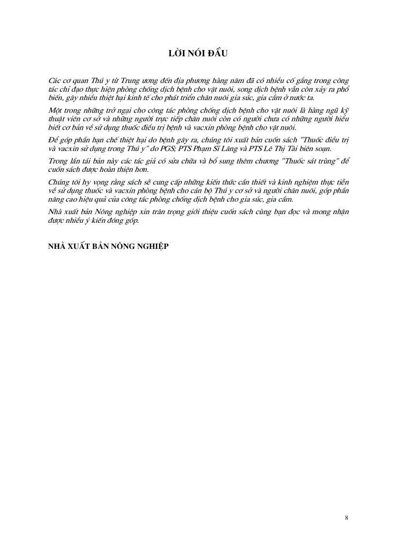 image for page Thuốc dùng điều trị trong thú y