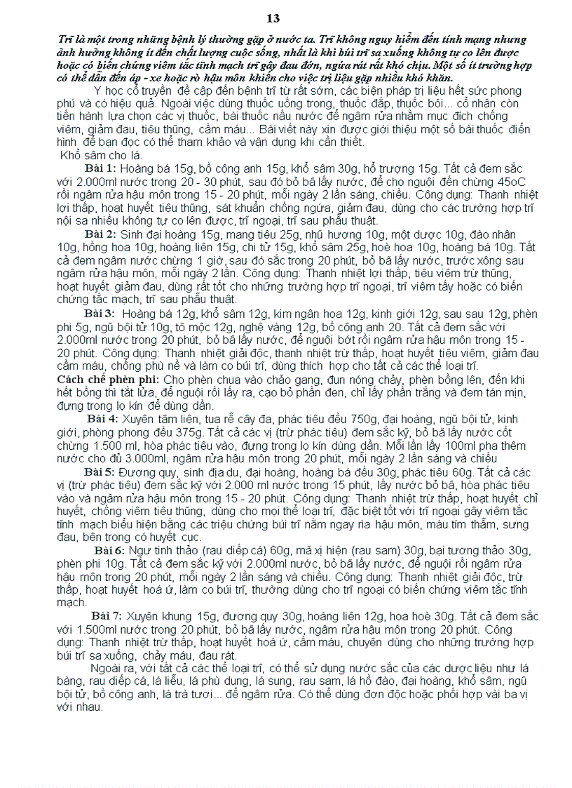 image for page Thuốc nam chữa bệnh Trĩ