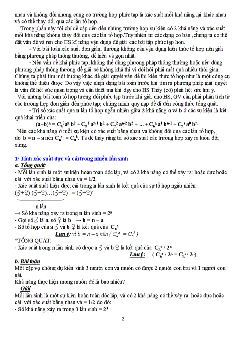 image for page Ứng dụng toán xác suất vào giải toán Di truyền