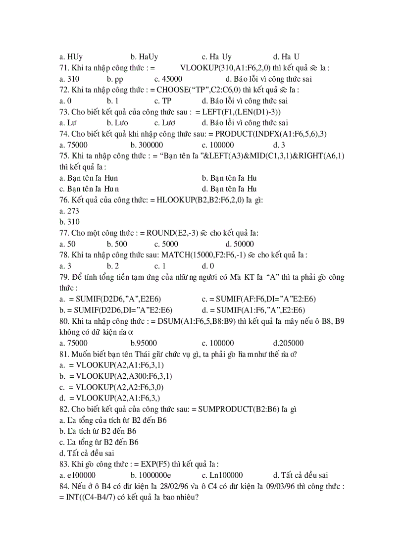 image for page Trắc nghiệm tin học đại cương