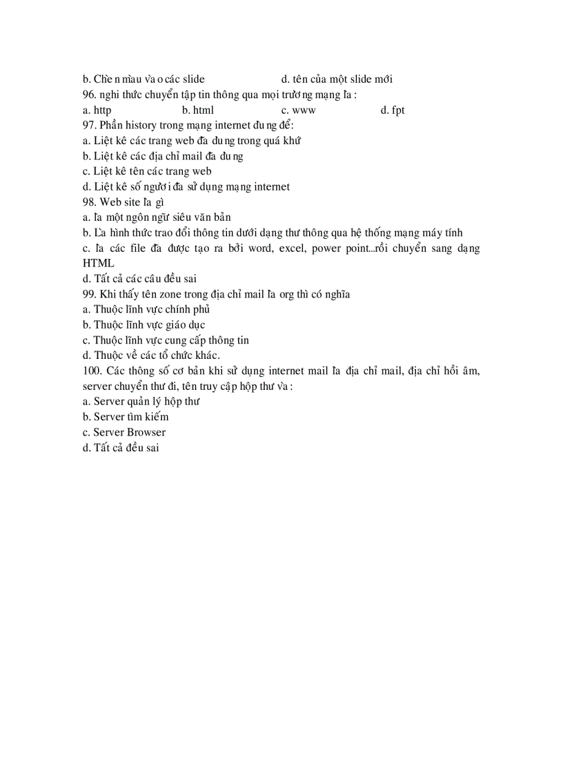 image for page Trắc nghiệm tin học đại cương