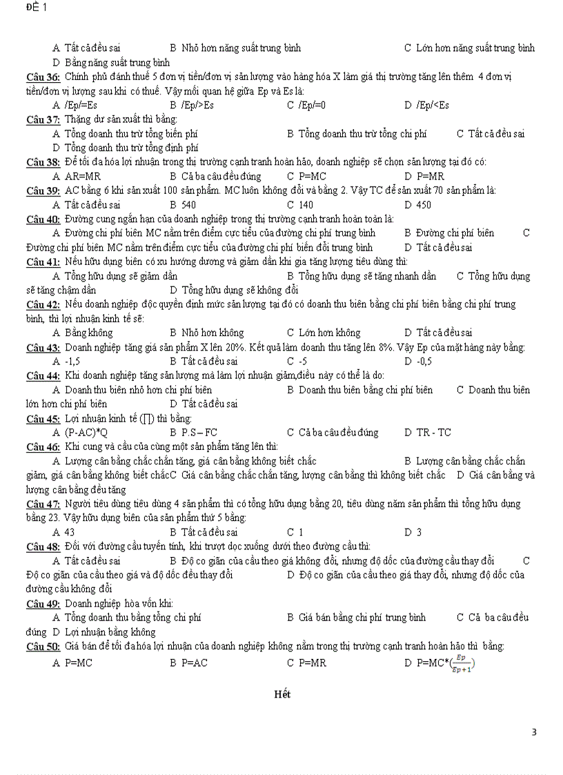 image for page Sách kinh tế vi mô đề thi khóa 33 bài tập kinh tế vi mô phần 1 3