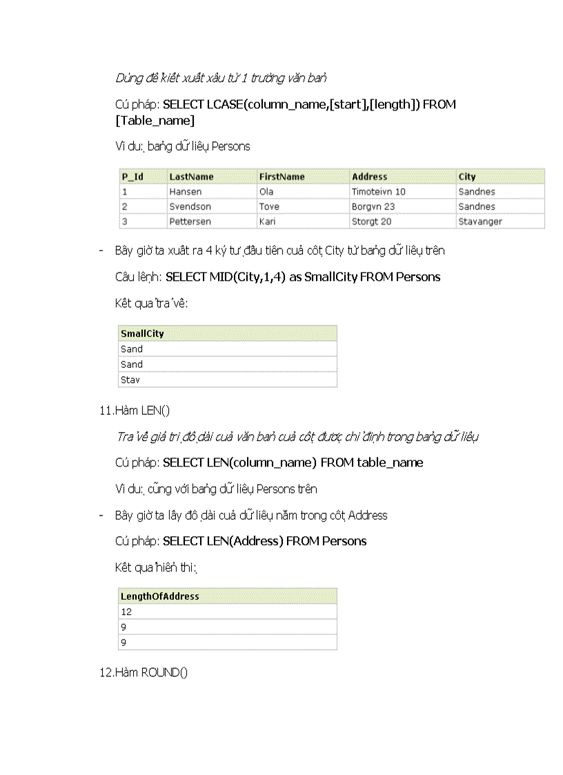 image for page Tài liệu SQL Server hướng dẫn chi tiết sử dụng các Hàm