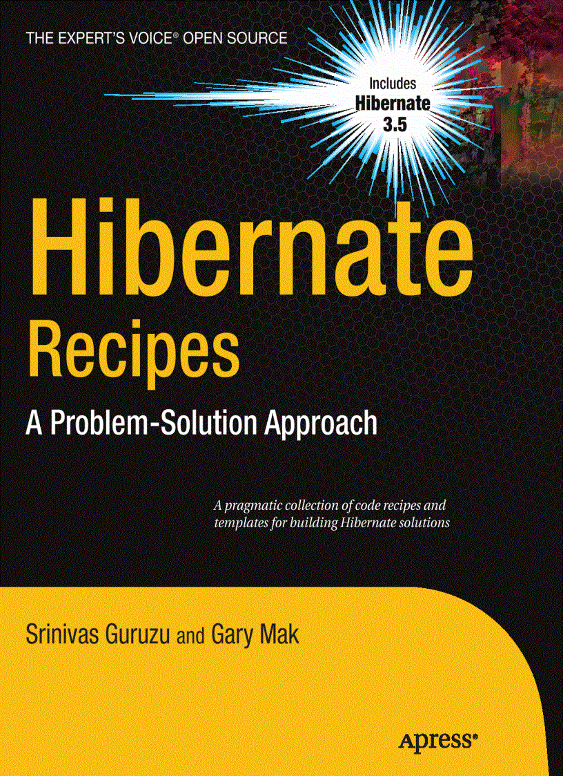 image for page Hibernate Recipes A Problem Solution Approach