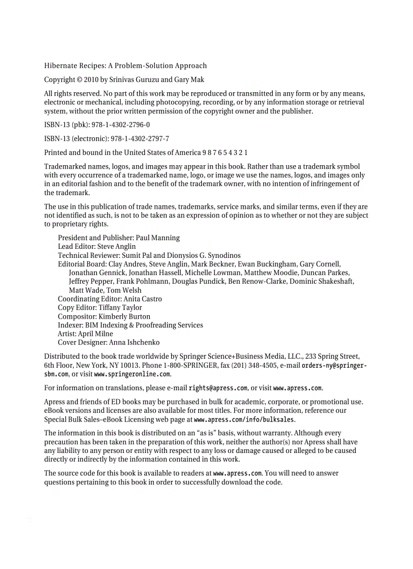 image for page Hibernate Recipes A Problem Solution Approach