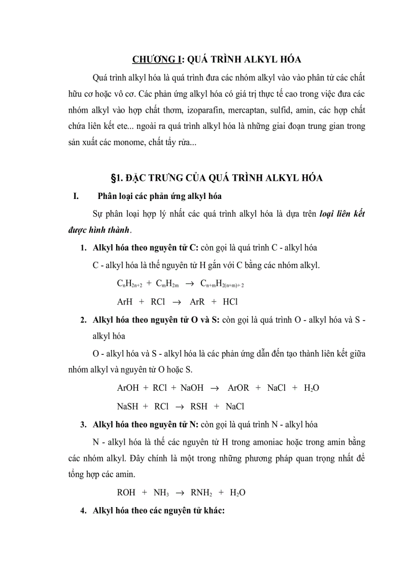 image for page Quá trình alkyl hóa