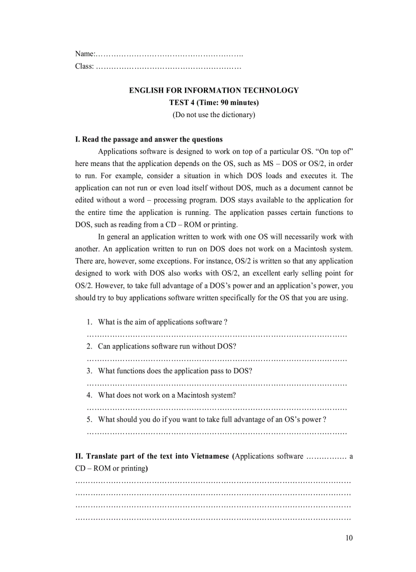 image for page Đề thi tiếng anh chuyên ngành Công nghệ thông tin Học viện Công nghệ Bưu chính Viễn thông