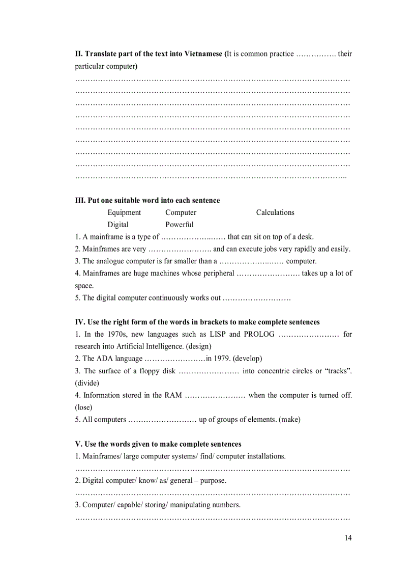 image for page Đề thi tiếng anh chuyên ngành Công nghệ thông tin Học viện Công nghệ Bưu chính Viễn thông