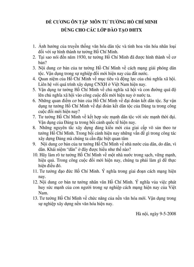 image for page Đề cương ôn tập môn Tư tưởng Hồ Chí Minh