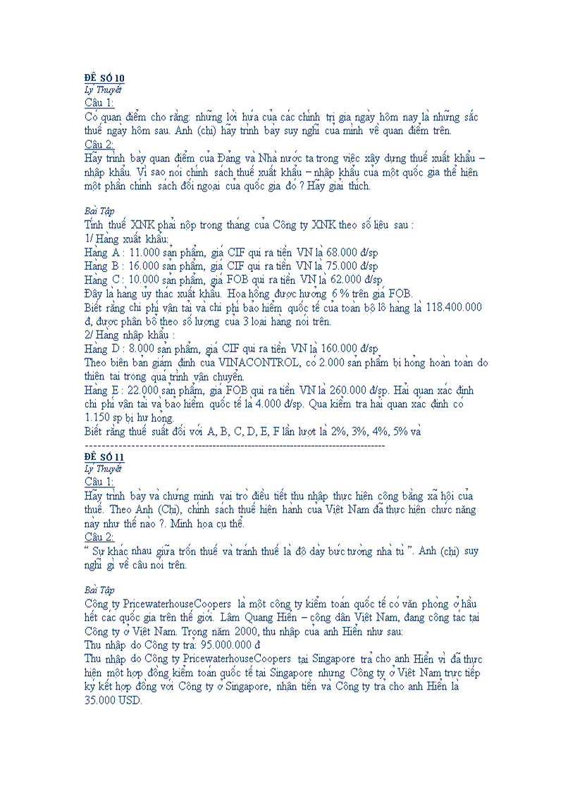 image for page Đề thi công chức môn Thuế