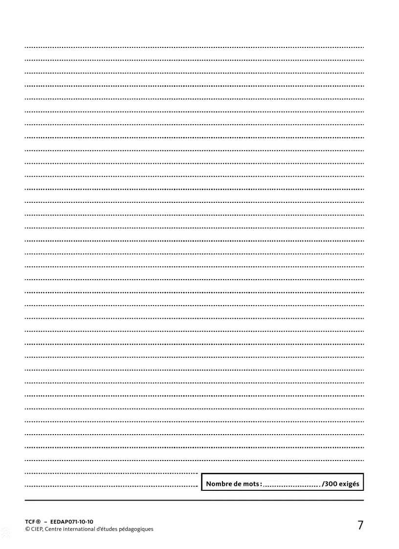 image for page Dạng đề thi viết TCF expression ecrite de TCF DAP