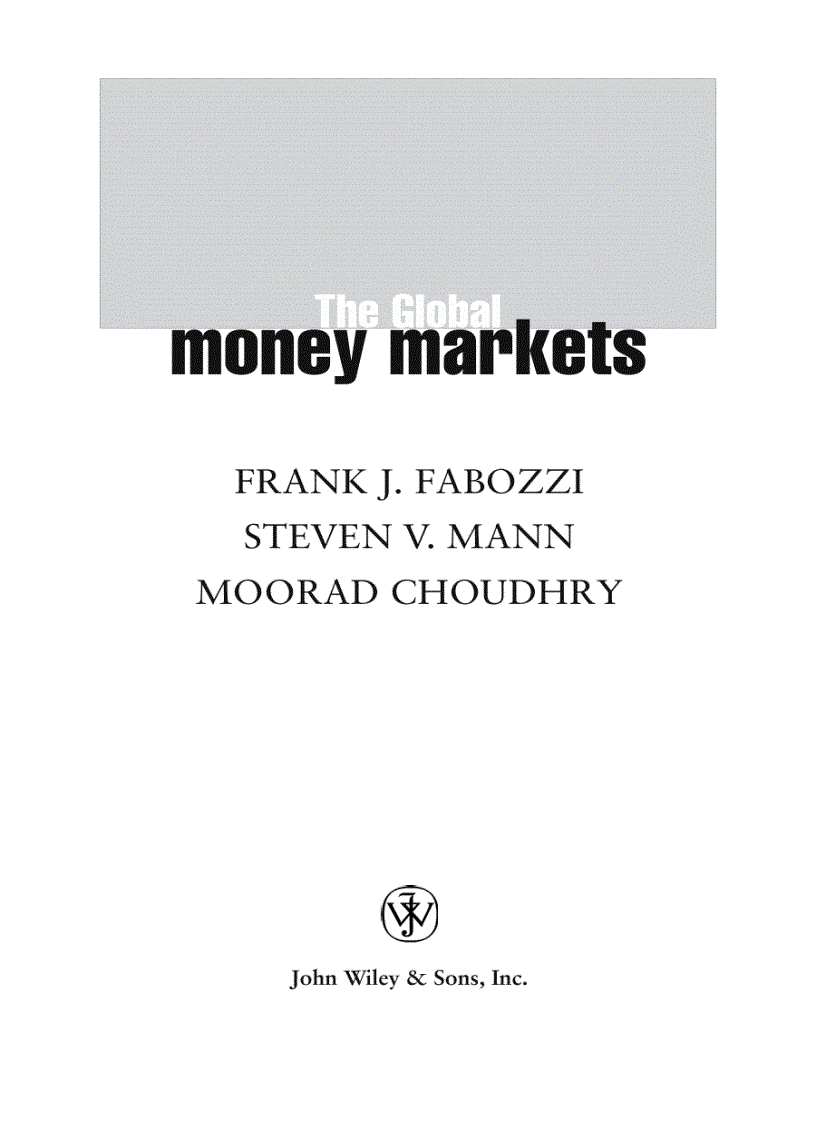 image for page The Global Money Markets