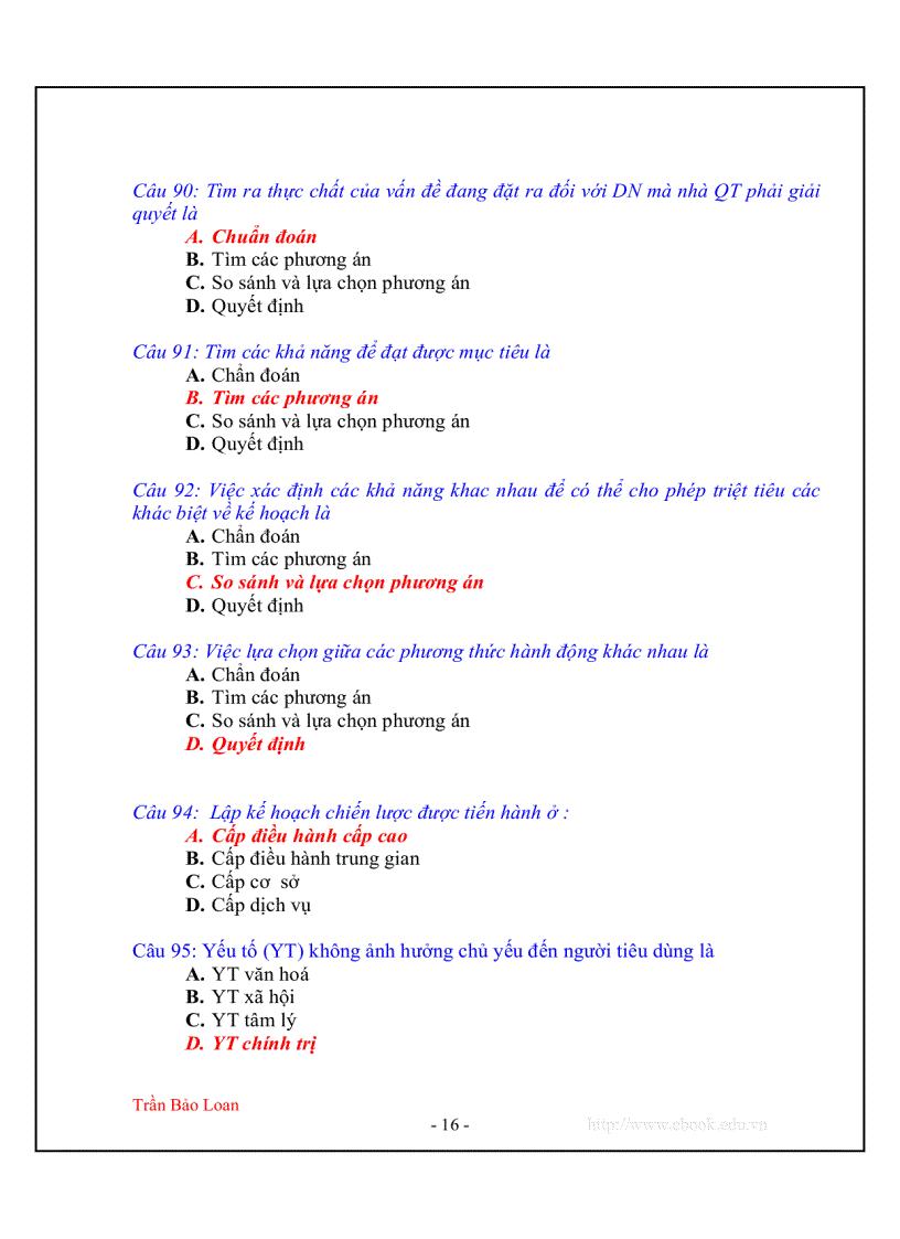 image for page Câu hỏi và đáp án môn Quản trị doanh nghiệp