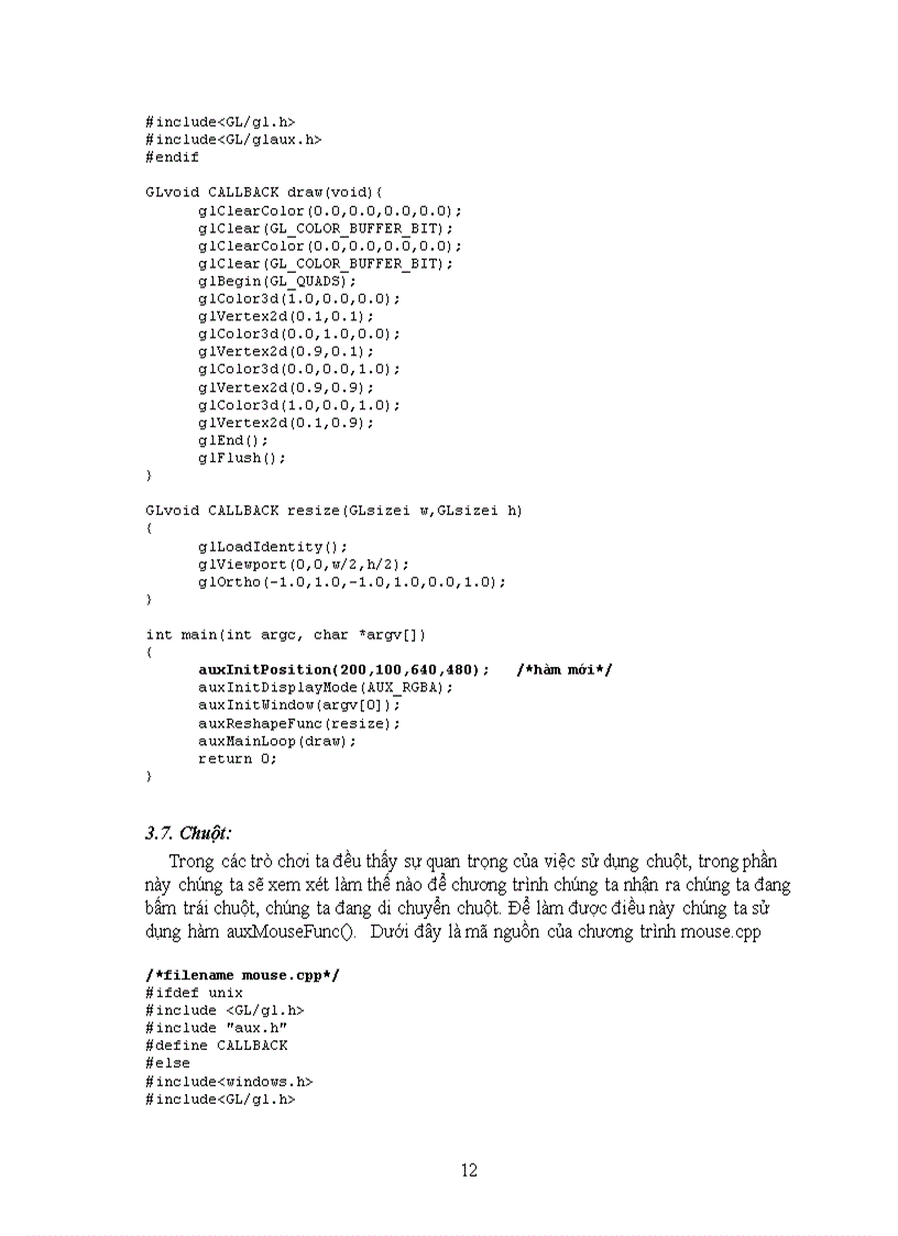 image for page Bài Tập lớn môn kỹ thuật đồ họa về opengl