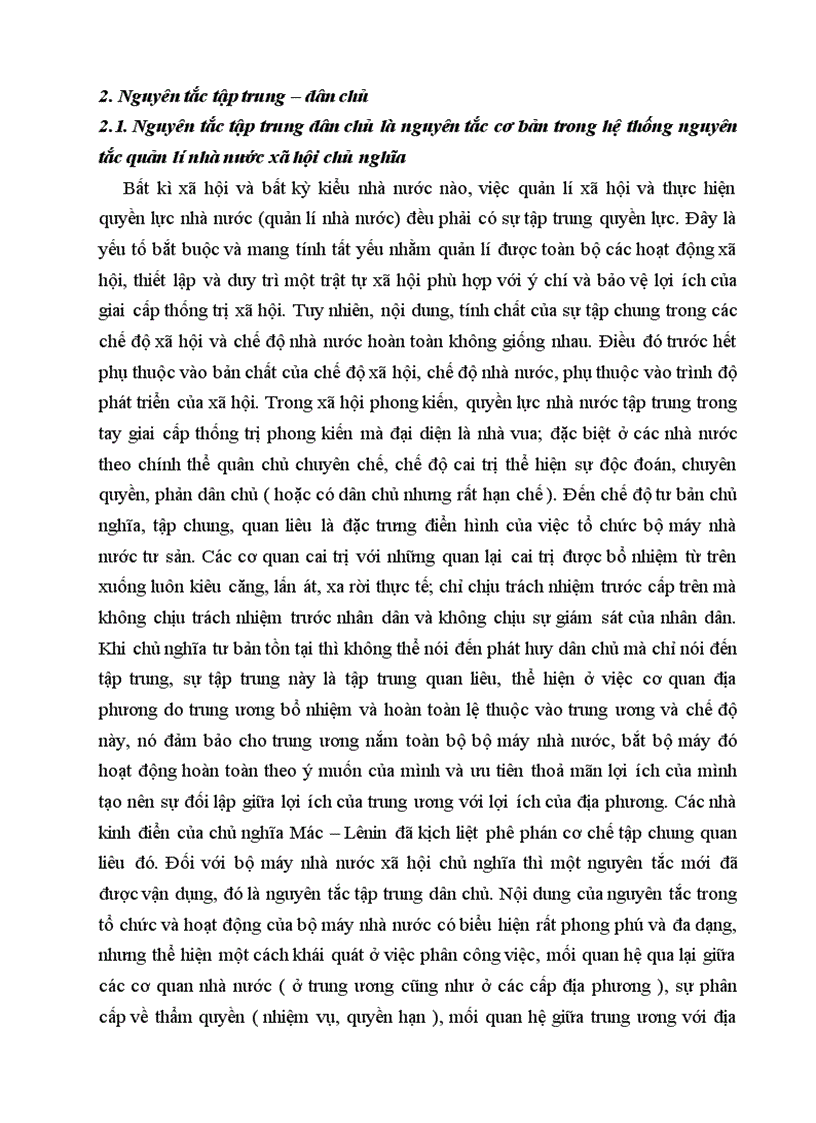 image for page Phân tích nguyên tắc tập trung dân chủ và chỉ ra ý nghĩa của nguyên tắc này trong quản lí hành chính nhà nước ở Việt Nam hiện nay