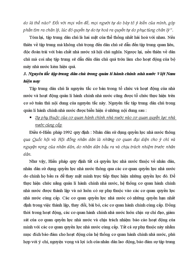 image for page Phân tích nguyên tắc tập trung dân chủ và chỉ ra ý nghĩa của nguyên tắc này trong quản lí hành chính nhà nước ở Việt Nam hiện nay