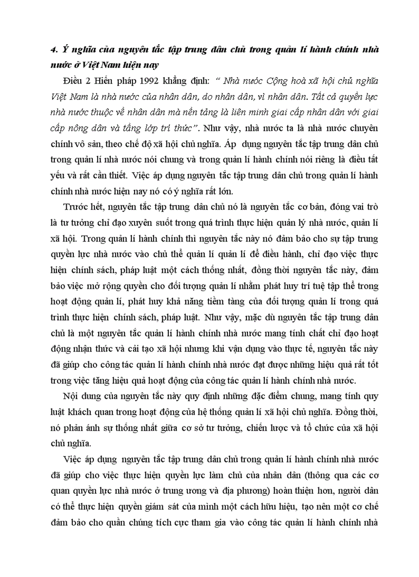 image for page Phân tích nguyên tắc tập trung dân chủ và chỉ ra ý nghĩa của nguyên tắc này trong quản lí hành chính nhà nước ở Việt Nam hiện nay