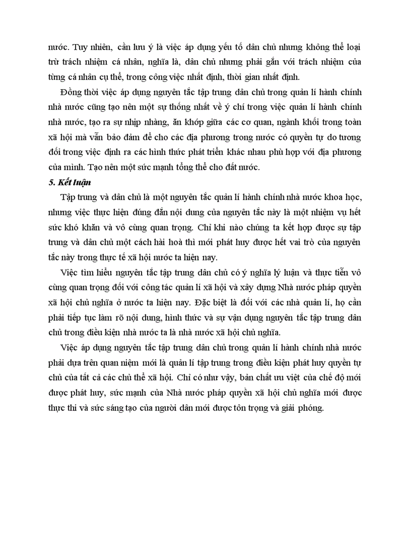 image for page Phân tích nguyên tắc tập trung dân chủ và chỉ ra ý nghĩa của nguyên tắc này trong quản lí hành chính nhà nước ở Việt Nam hiện nay