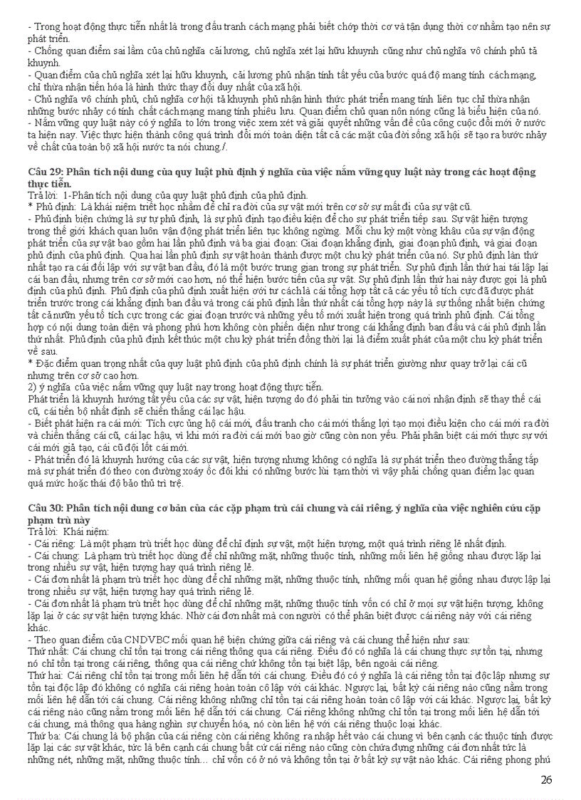 image for page Câu hỏi và đáp án ôn thi Triết học cao học