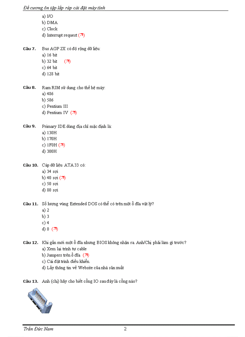 image for page Ôn tập Lắp ráp và bảo trì máy tính 9 trắc nghiệm có đáp án