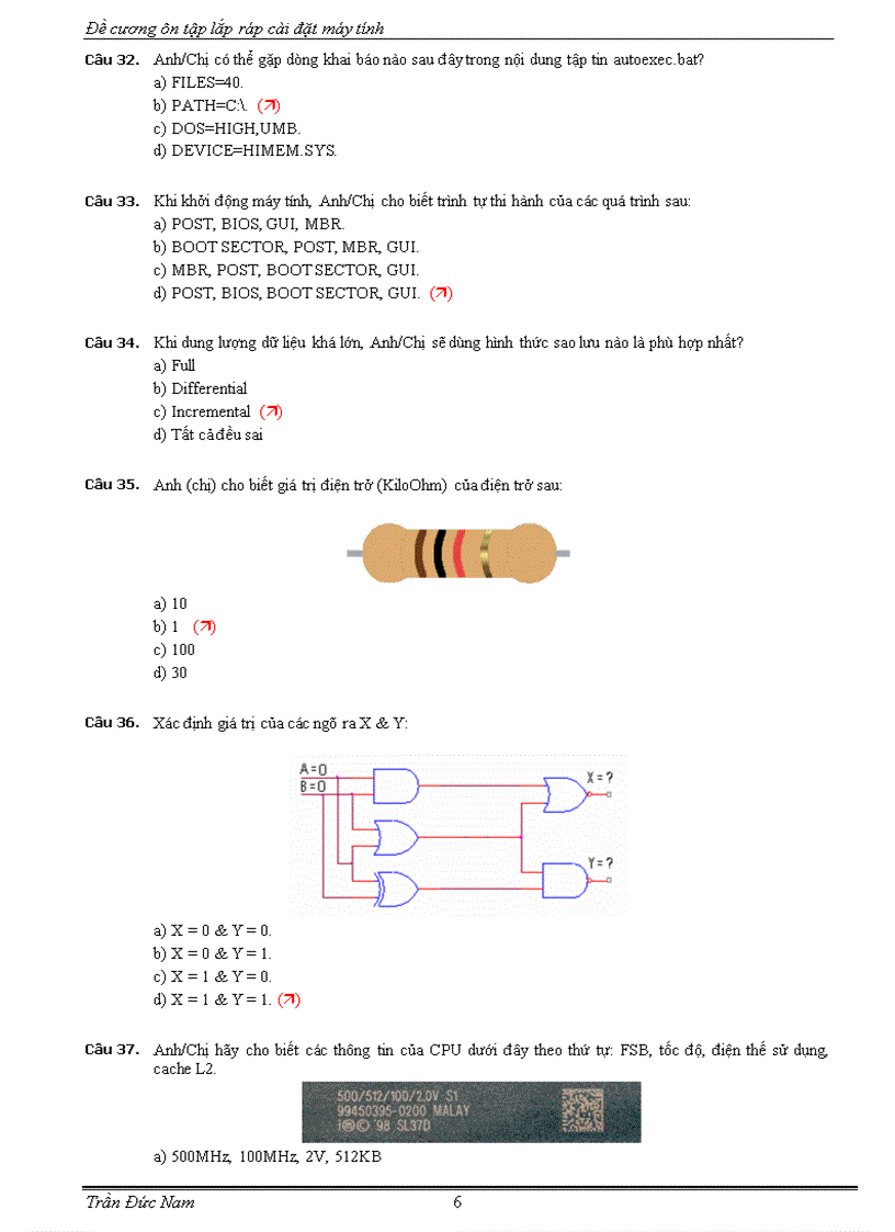 image for page Ôn tập Lắp ráp và bảo trì máy tính 9 trắc nghiệm có đáp án