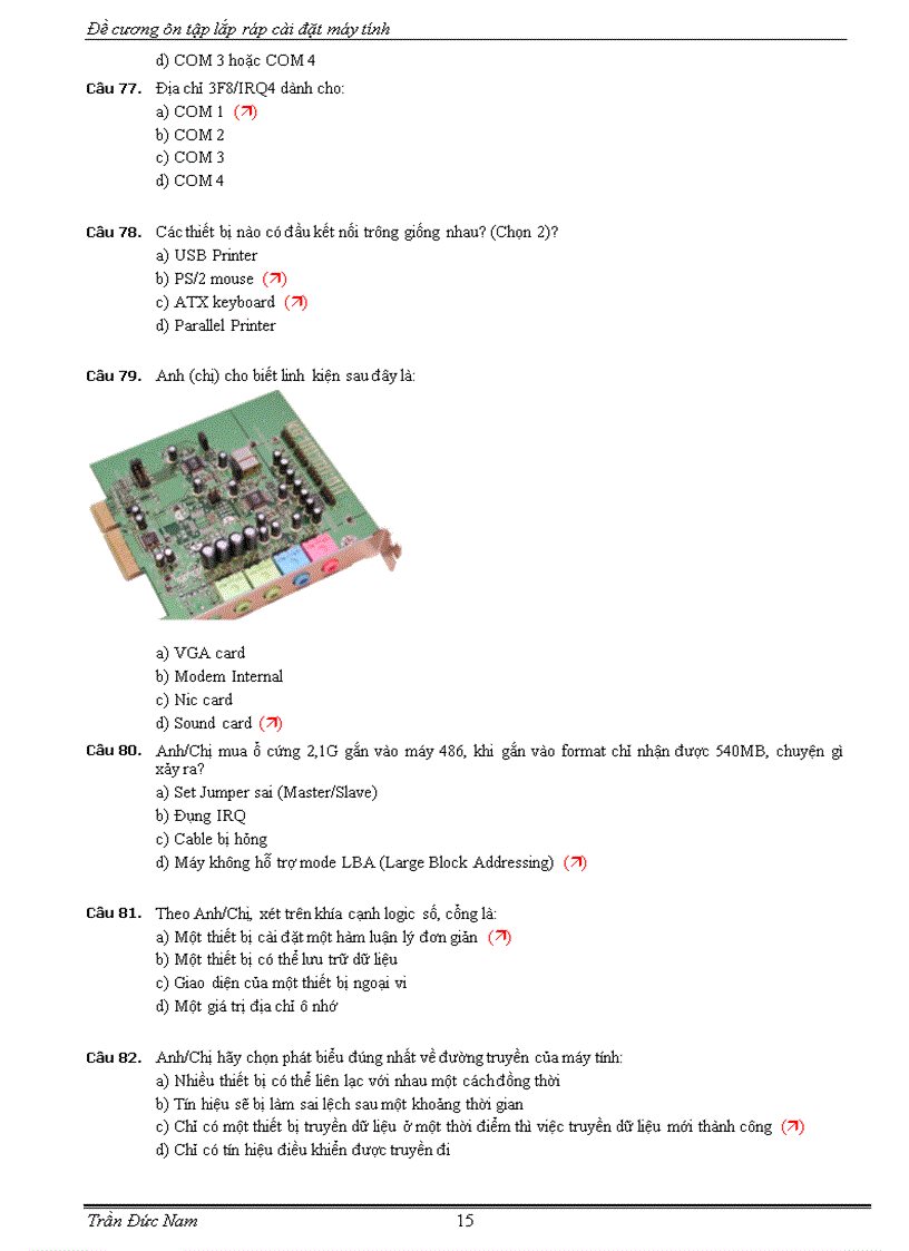 image for page Ôn tập Lắp ráp và bảo trì máy tính 9 trắc nghiệm có đáp án