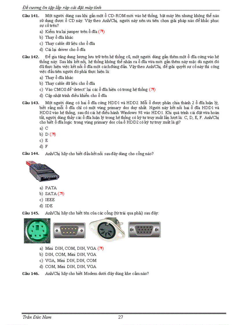 image for page Ôn tập Lắp ráp và bảo trì máy tính 9 trắc nghiệm có đáp án