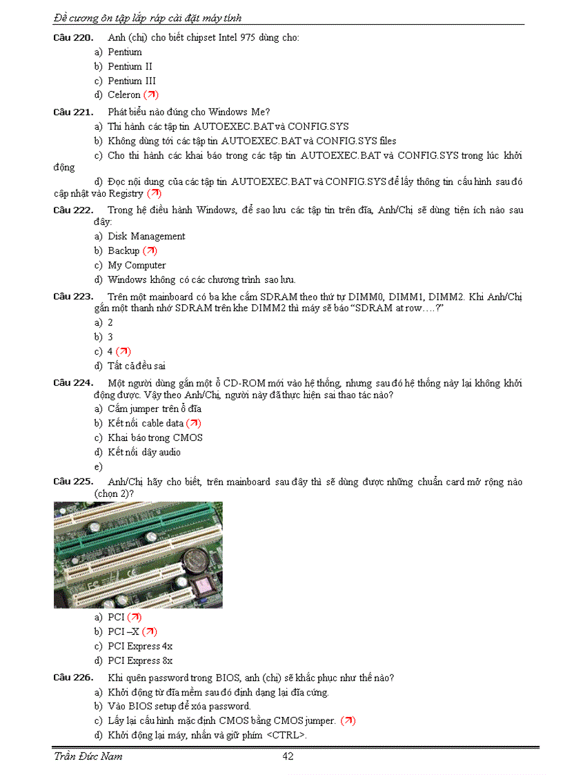 image for page Ôn tập Lắp ráp và bảo trì máy tính 9 trắc nghiệm có đáp án