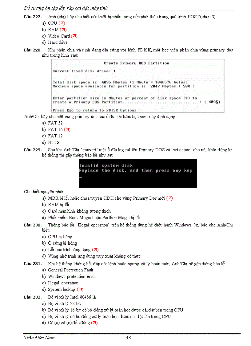 image for page Ôn tập Lắp ráp và bảo trì máy tính 9 trắc nghiệm có đáp án