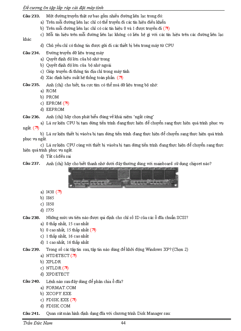 image for page Ôn tập Lắp ráp và bảo trì máy tính 9 trắc nghiệm có đáp án