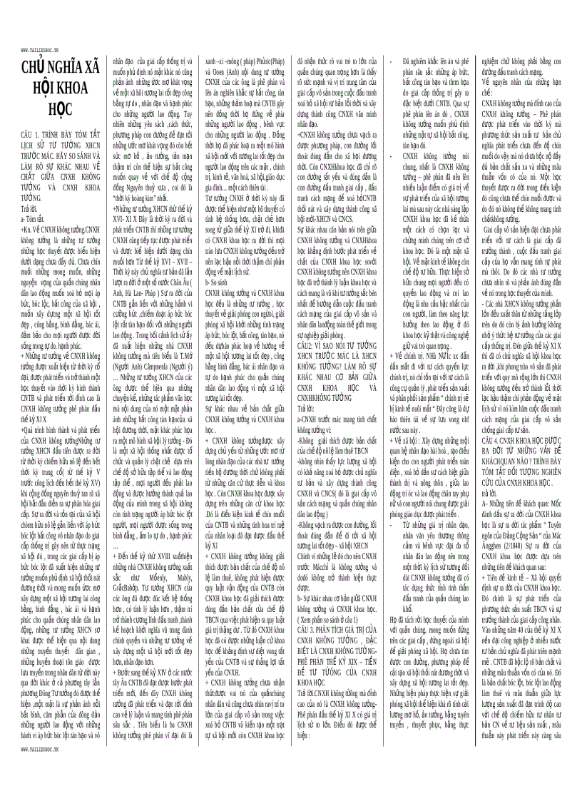 image for page Đề cương ôn tập CNXHKH