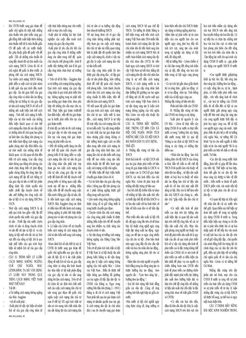 image for page Đề cương ôn tập CNXHKH