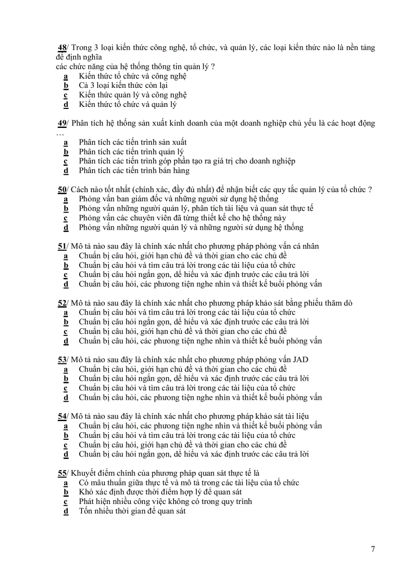 image for page Đề Thi Hệ thống thông tin quản lý