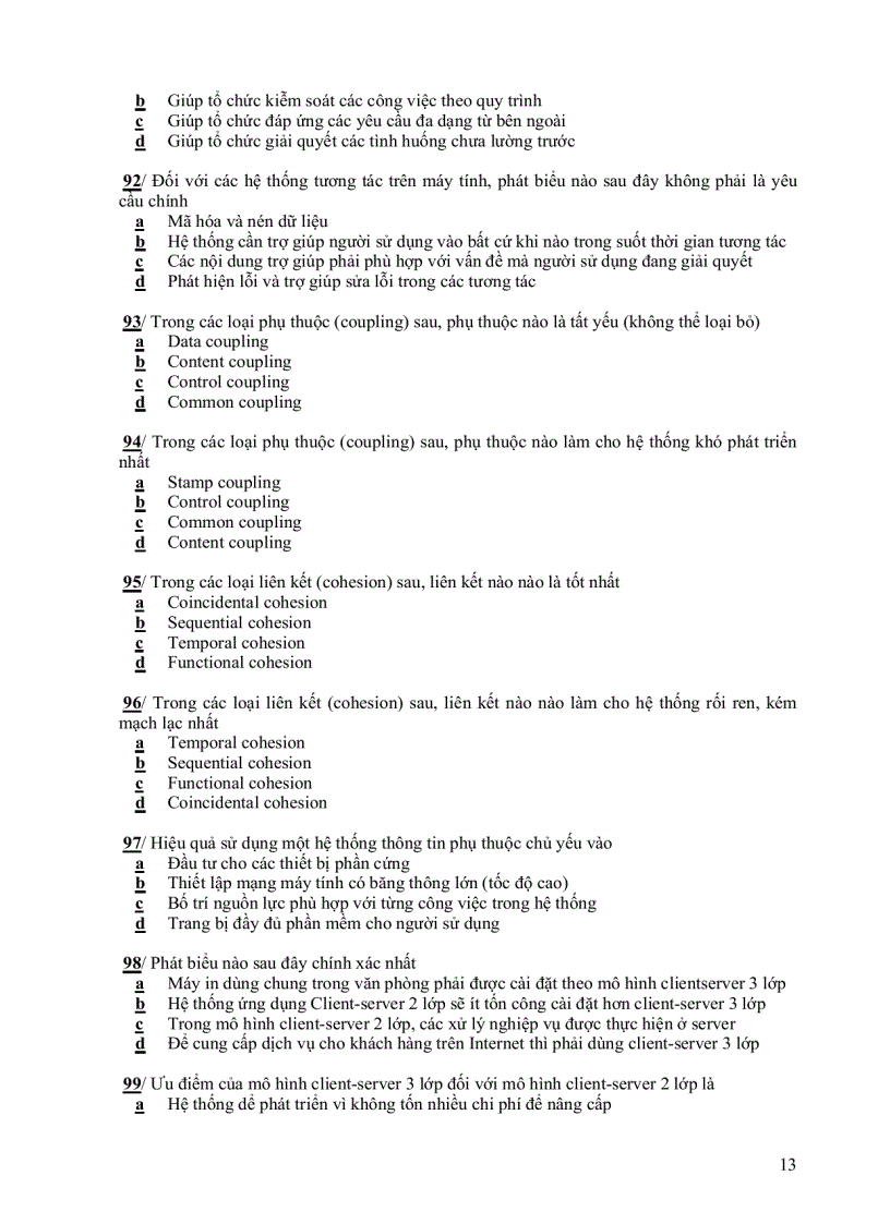 image for page Đề Thi Hệ thống thông tin quản lý