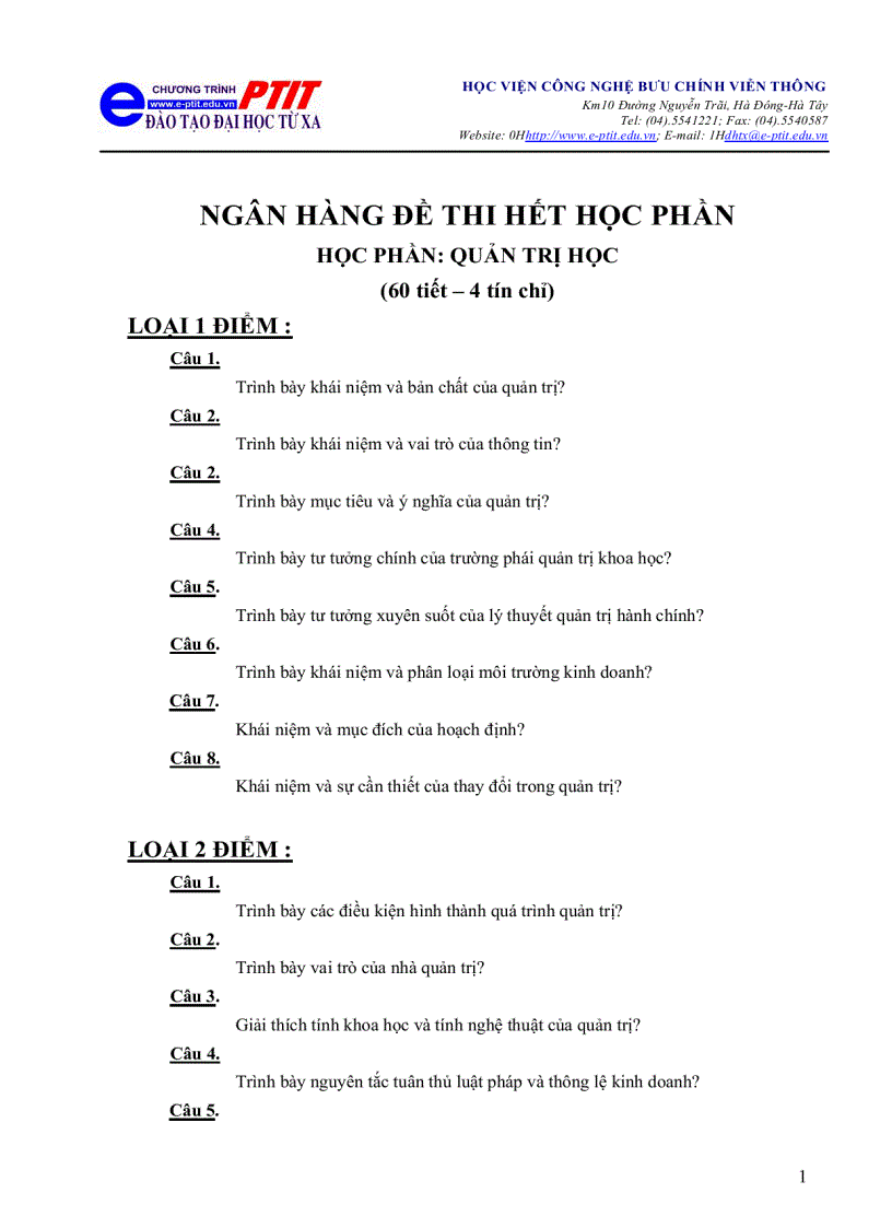 image for page Đề thi quản trị học