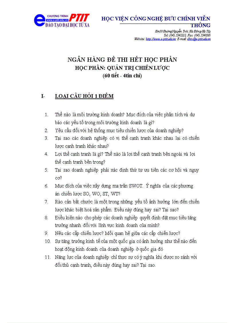 image for page Đề Thi Quản trị chiến lược