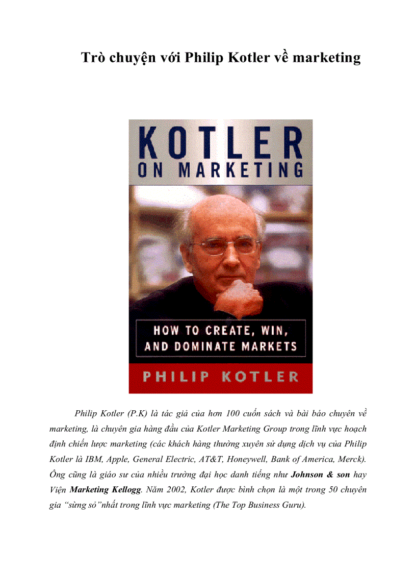 image for page Trò chuyện với vị cha đẻ Marketing hiện đại